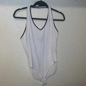 White halter top bodysuit